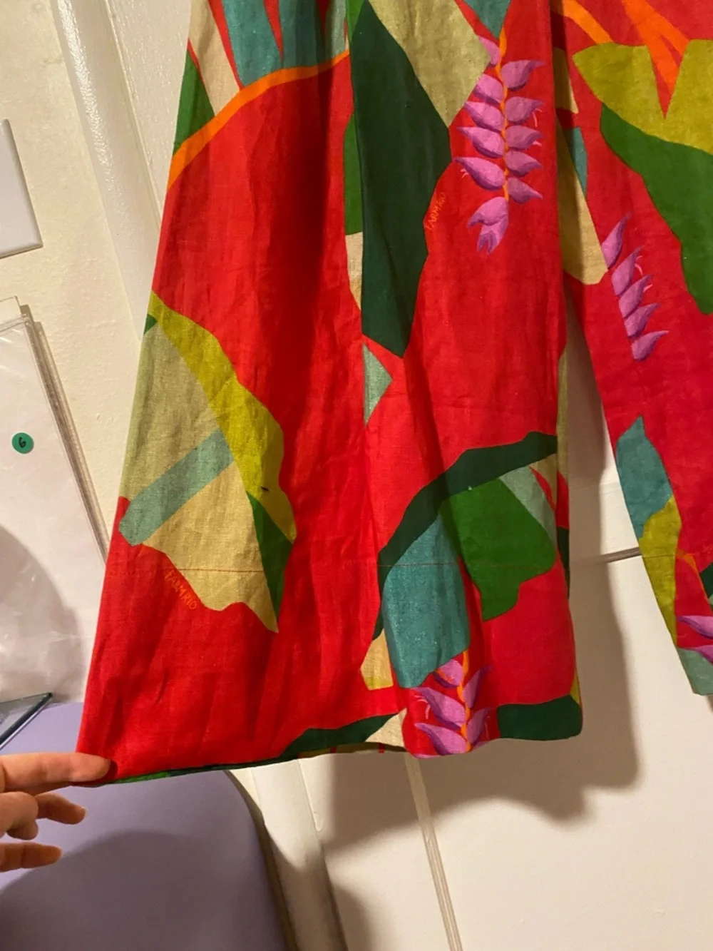 FARM Rio Heliconia Red Wide-Leg Tropical Print Pants - Picture 12 of 16